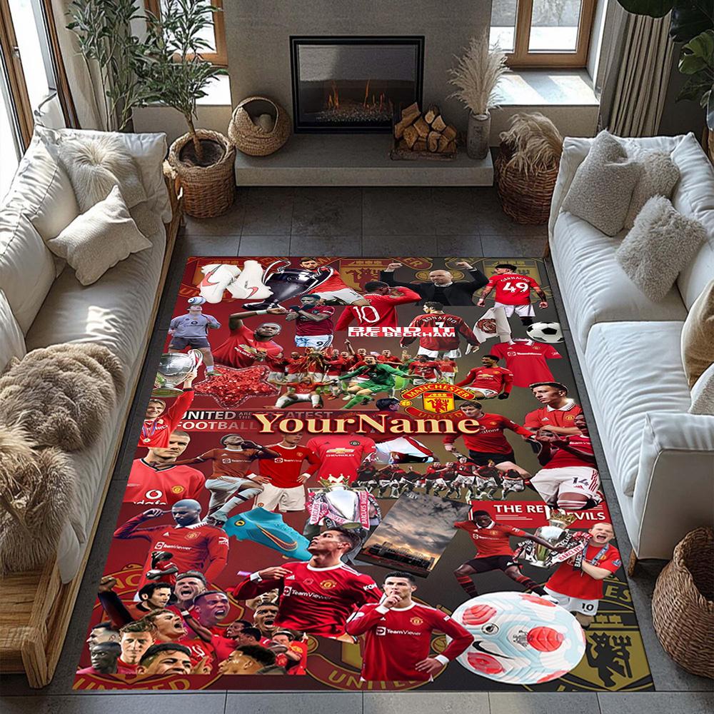 Manchester Customize Text Area Rug Perfect for Hallway Playrooms Foyer Study room Antislip Carpet Office home decor Wedding Party Gift