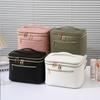 Многоцветный двухслойный дорожный органайзер из ПУ для украшений и макияжа с тканой текстурой
