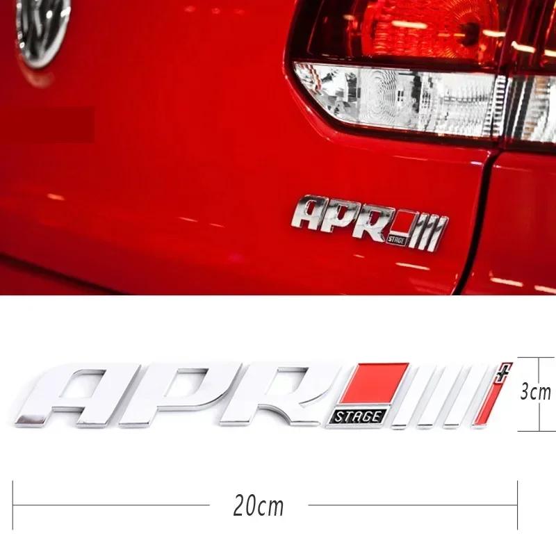 Chrome Black 3D ABS Letters Logo APR Stage III 3  Rear Trunk Boot Badge Emblem Sticker for V-//W G-OLF A-ud/i R8 RS A3 A4 Q5