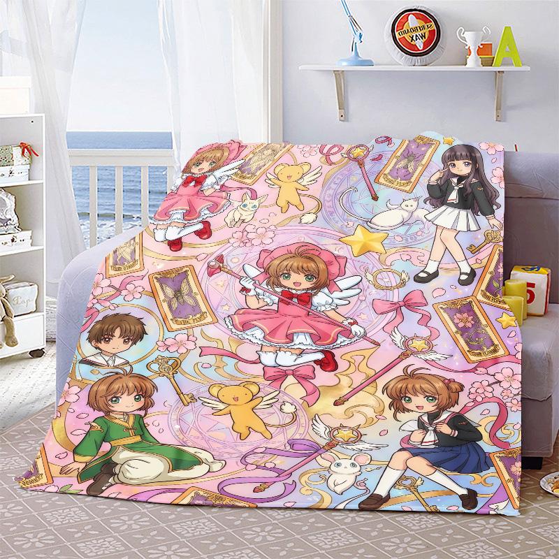 Плед Cardcaptor Sakura Аниме Фланелевый Плед Мягкий Теплый Легкий Плед для Дивана Кровати Уютный Домашний Декор -QJY
