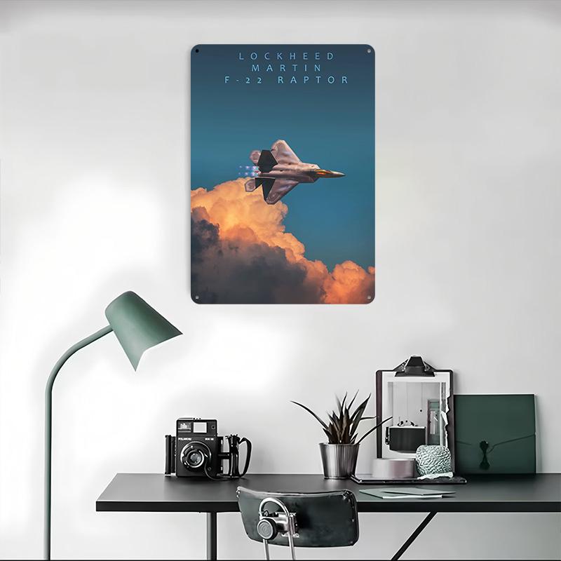 F22 Rapter Lockheed Martin Металлический постер Настраиваемое настенное искусство Ретро Винтажные Жестяные таблички для Мужской пещеры Украшение спальни Игры