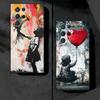 B-Banksy Художник Граффити Мягкий Чехол для Телефона для Samsung Galaxy S26 S25 Edge S24 Ultra S23 Plus S22 S21 FE S20 Черная Задняя Крышка