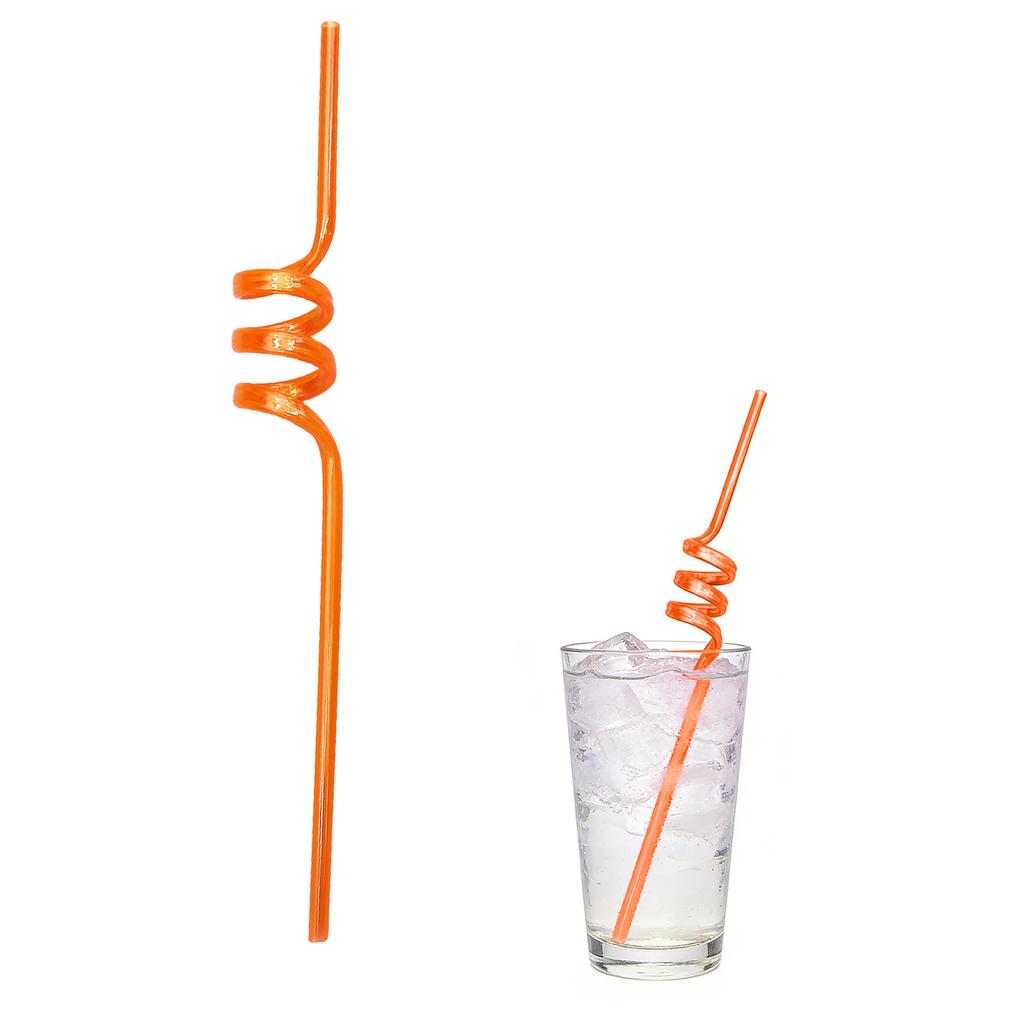 Reusable Spiral Straws –PET Plastic, Food-Grade Safe, Ideal For Birthday Parties, Holidays, Weddings, Beach Cocktails, Drink Decorations