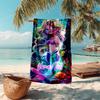 1PC Custom Name Mermaid Fantasy Underwater World Beach Towel Highly Absorbent And Sand-Resistant Towel for Swimming, Pool, Yoga, And Travel Lightweigh