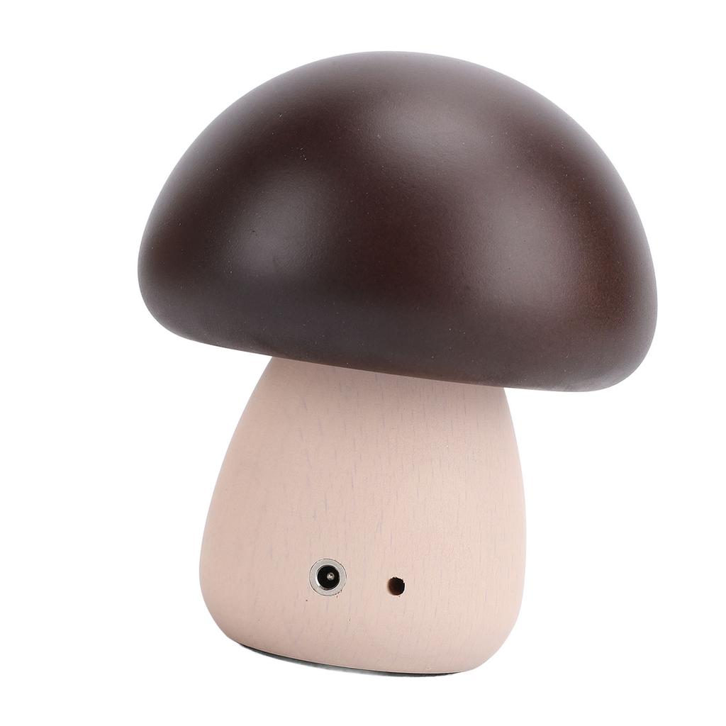 Small Wood Mushroom Lamp Night Light Cordless Bedside Touch Lamp USB Rechargeable 450mAh Battery