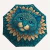 Цветочная Мандала Кот Настенное Искусство Декор Зонт, Портативный 3-Складной Компактный Зонт для Мужчин и Женщин R153