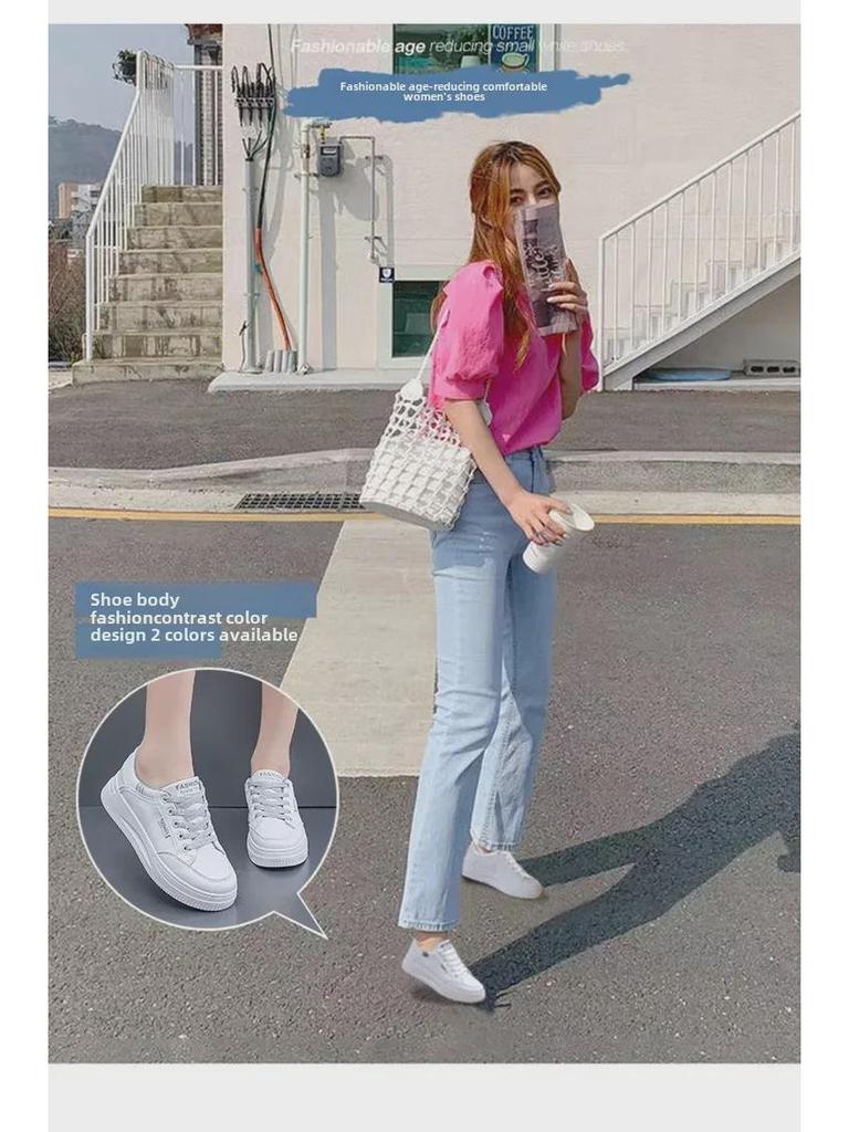 2025 Spring White Women's Lightweight Breathable Sneakers - All-match Casual Running Shoes QR06