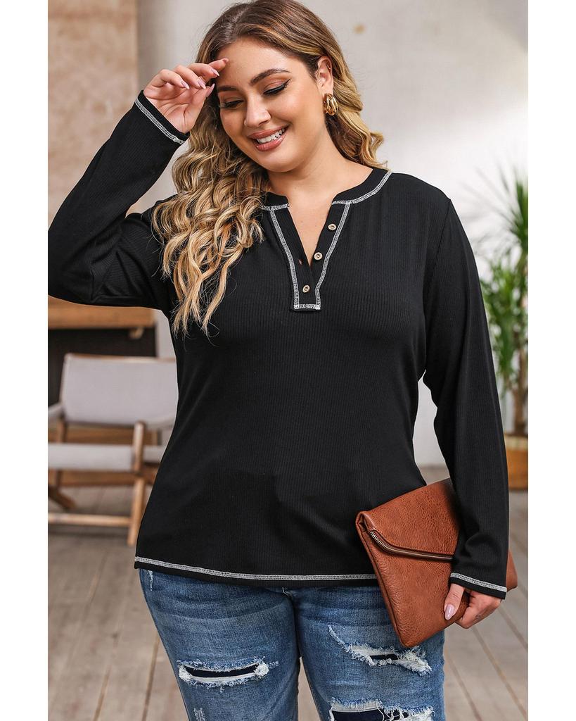 Azura Exchange Контрастный рубчатый топ-хенли