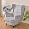 Thicken Plush Wing Chair Cover Stretch WingBack Armchair Slipcovers  Elastic Winter Single Sofa Covers with Seat Cushion Cover