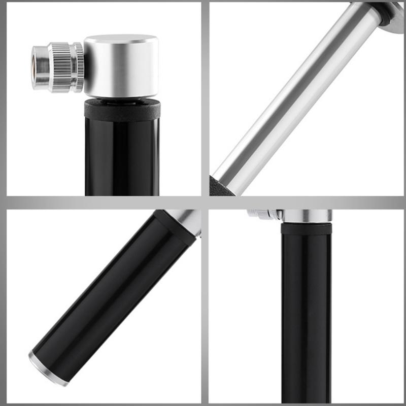 Aluminum-Alloy Mini Bike Tire Pump Portable 120PSI Bicycles Pump Balls Pump with Needle Fits Presta and Schrader Valves