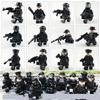 12pcs/set Swat Military Soldier Minifigures Building Blocks Assembled Educational Toys For Boys Gifts