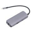 Type C Docking Station Aluminium Alloy USB 3.0 RJ45 Multi Port Docking Station for Windows 6 In 1