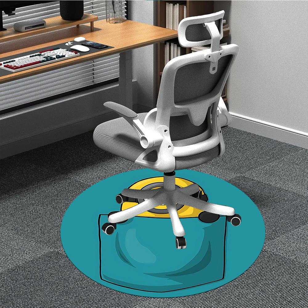 1pc Pocket Minion Office Round Area Rug, Under Office Chairs Bedroom Living Room Home Decor a1022272