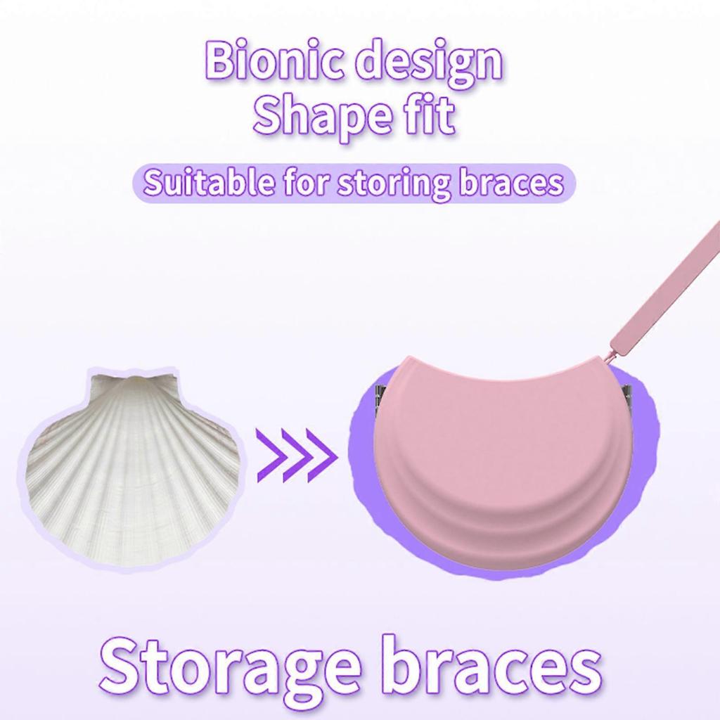Silicone Retainer Case Soft Aligner Case Holder Dental Container Braces Case with Lanyard for Girl Women Men Travel  Purple