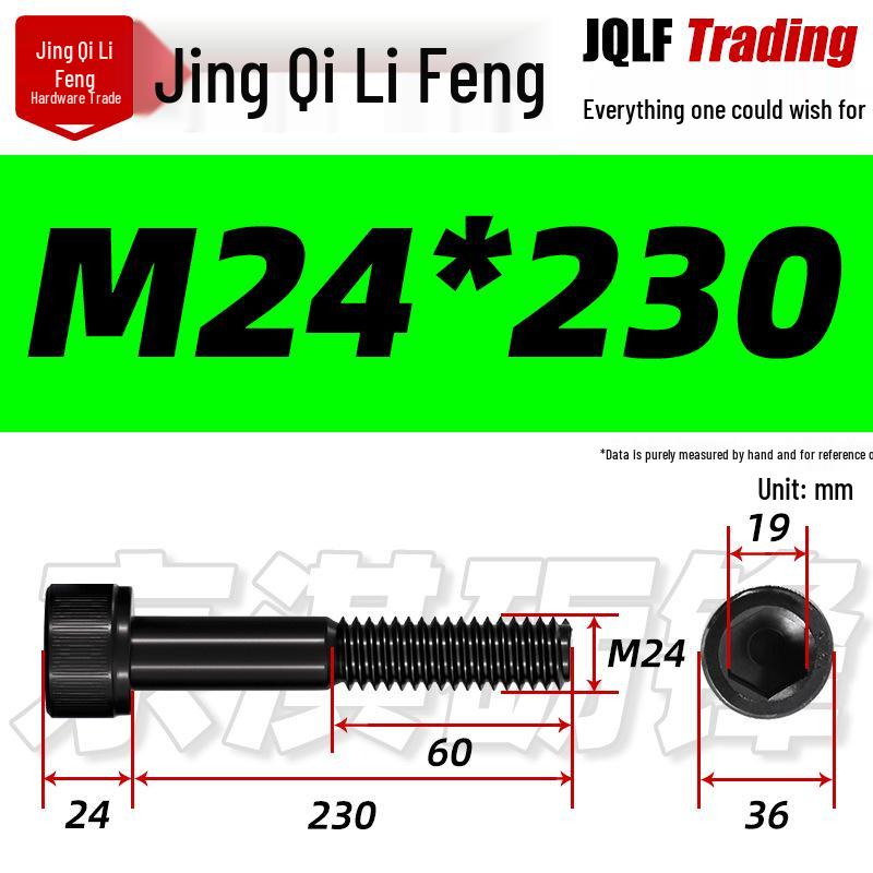 M20-M27 High Strength Blackened Hex Socket Head Cap Screw with Knurled Cylindrical Half Thread