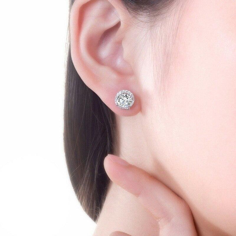 2pcs Crystal Earrings For Women Fashion Trendy Round Stud Earrings Holiday Party Gifts