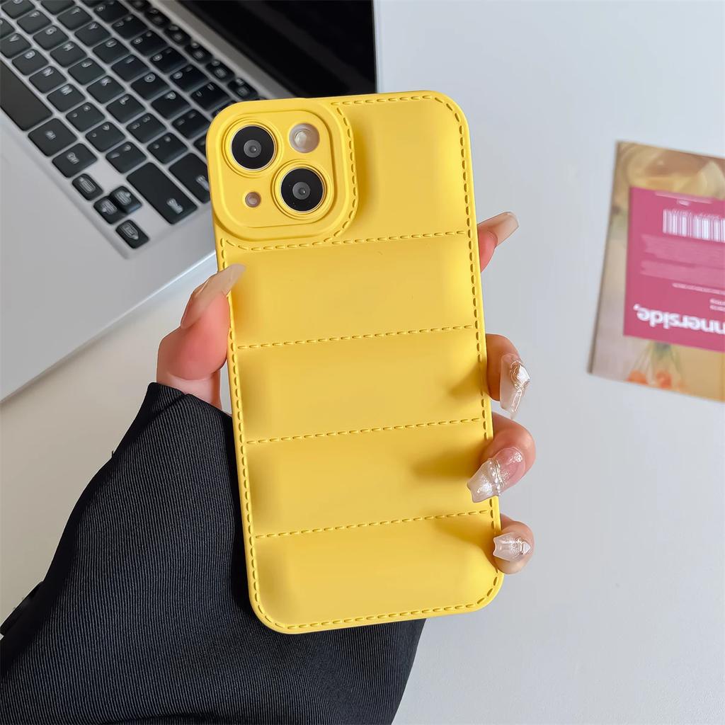 Милый чехол-пуховик с волнами для IPhone XS X XR 7 8 Plus 11 12 13 14 15 Pro Max 16 16E Мягкий ударопрочный защитный чехол