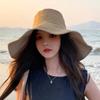 Ladies' Summer Oversized Brim Sun Hat, Solid Color Elegant Sun Protection Fisherman Hat