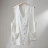 Men's Retro V-Neck Linen Vest - Breathable Summer Style