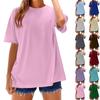 Модные однотонные футболки для женщин, летние топы с короткими рукавами, свободные блузки с круглым вырезом, топы