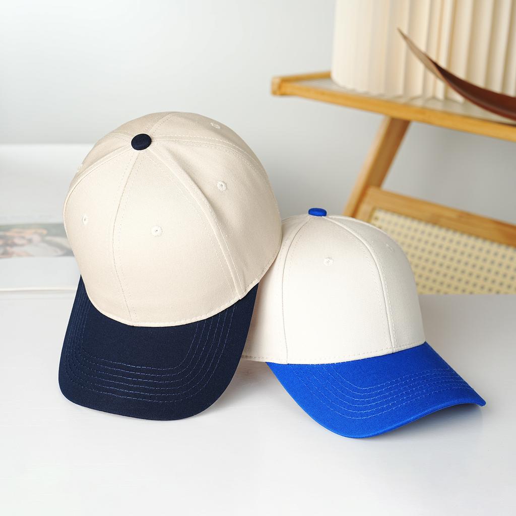 Cotton hard top color matching baseball cap Fashion commuter versatile casual cap Student hat Outdoor baseball cap