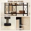 6-Tier L-Shaped Bookshelf, Freestanding Corner Bookcase with Metal Frame, Rustic Brown