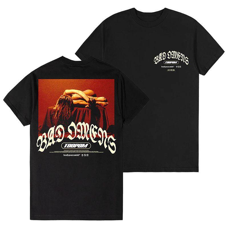 Bad Omen Band Metal Nu Rock American Retro Casual Loose Print Mens and Womens Short Sleeve TShirt