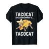 Эта футболка с круглым вырезом Tacocat (читается наоборот) Веселая для любителей тако и кошек 100% хлопок Парная уличная одежда