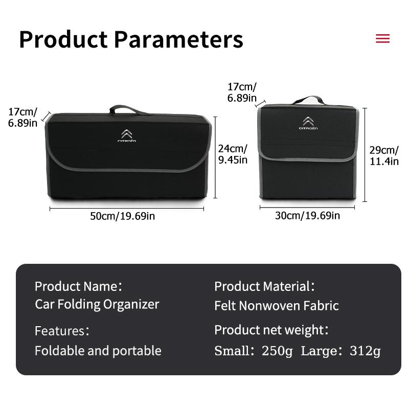 Felt Car Trunk Storage Box Folding Travel Organizer Tool Case For Citroen Jumper Celysee Cactus Picasso Aircross Saxo Grand