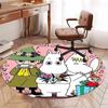 Moomin Printed Round Rug Carpet Chair Rug Area Rug Entryway Doormats,for Office Chair Living Room Bedroom Kitchen Room.