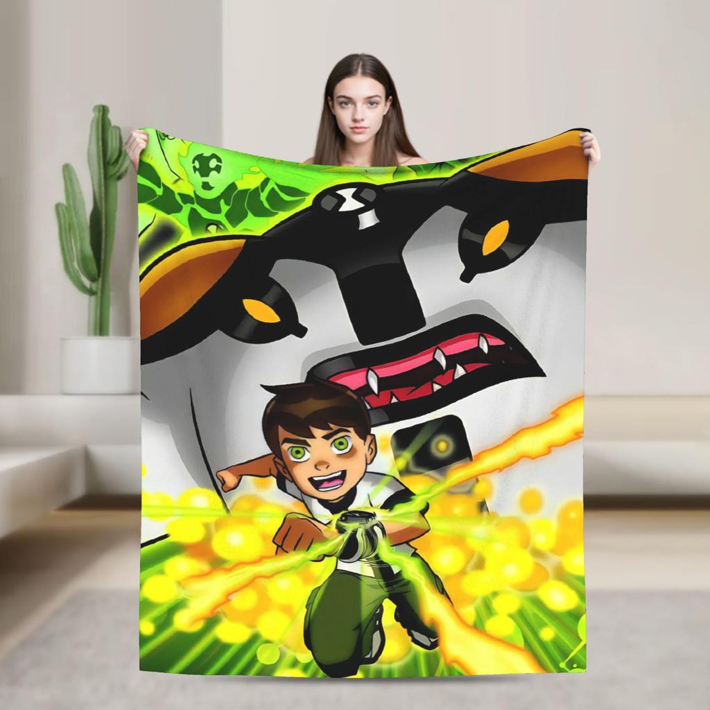 Теплое и уютное пушистое одеяло с принтом Ben 10 для мужчин и женщин. Плед для гостиной 50x60 дюймов. Различные размеры