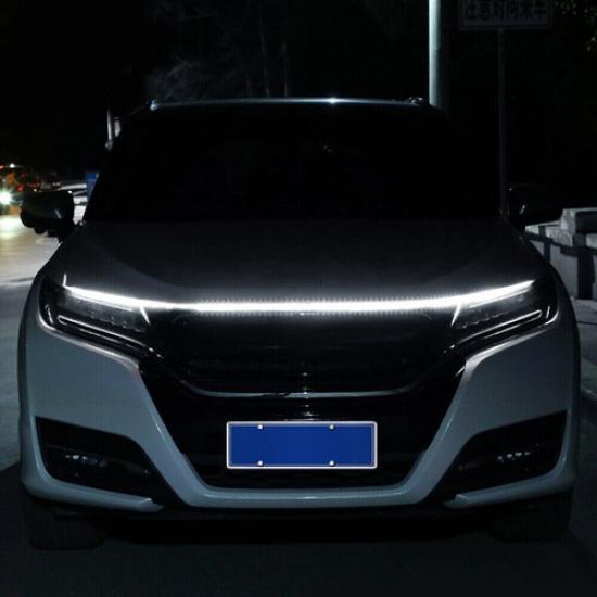 White 180cm Flexible Car Hood Day Running LED Light Strip Accessories Universal