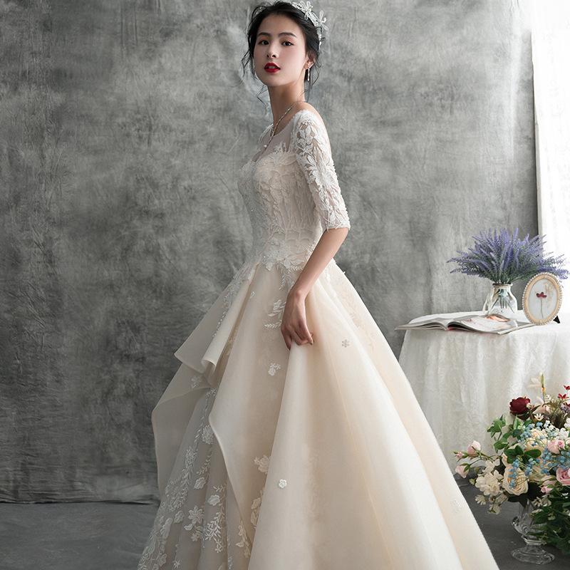 The Main Wedding Dress Winter New Bride Simple and Light Forest Super Fairy Dream Dress Slim and Slim Girl Small