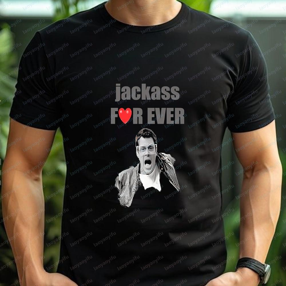 Movie Enthusiast Retro Jackass Forever Summer Trend Short-sleeved Shirt Suitable for Both Men and Women, Comfortable T-shirt
