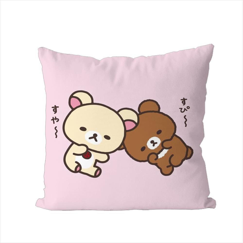 Милая Наволочка Rilakkuma Для Автомобиля Дивана Декоративная Домашняя Двусторонняя Печать Плюшевая Квадратная Подушка Декоративная Подушка Чехол