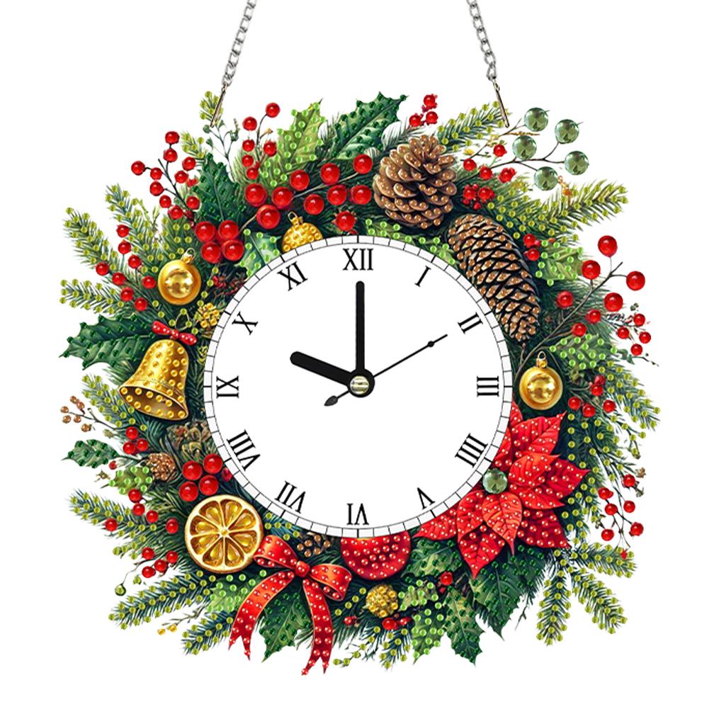 2D Плоские Стразы Специальной Формы Алмазная Живопись Часы Настенные Подвески Алмазные Часы Художественная Подвеска Сделай Сам Домашний Декор Подвесной Шарм