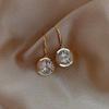 Round Large Diamond Korean-Style Women's Earrings - Elegant and Fashionable Temperament