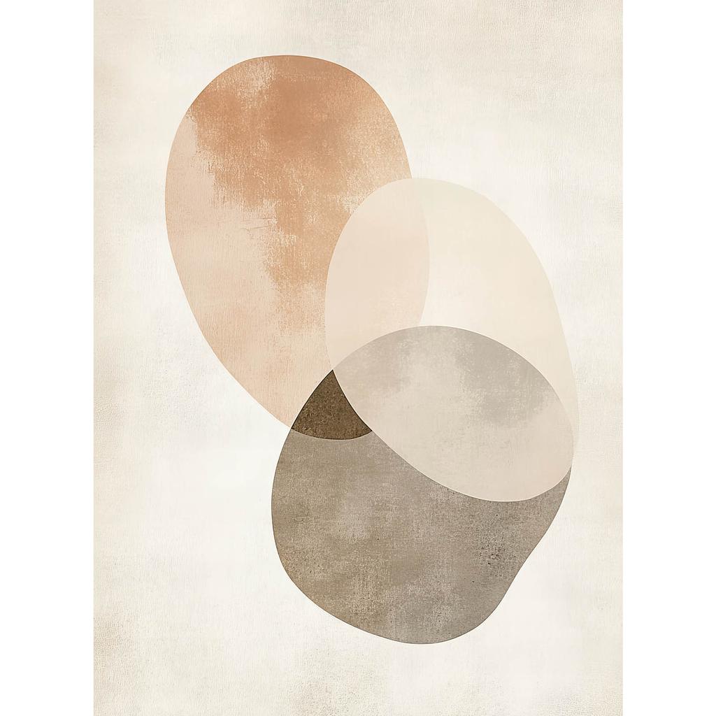 Abstrakcyjne Koła - Minimalistyczna Sztuka Abstrakcyjne Koła - Minimalistyczna Sztuka, 40X50 Cm, Rama Aluminiowa Złota, Papier Matowy 230 Gsm