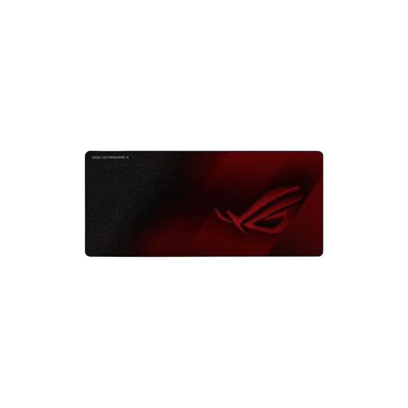 Игровой коврик для мыши ASUS ROG Scabbard II - Экстра большой, Нанопокрытие, отталкивающее пятна, Плоская строчка, устойчивая к истиранию, Нескользящий, Оригинальный отечественный продукт