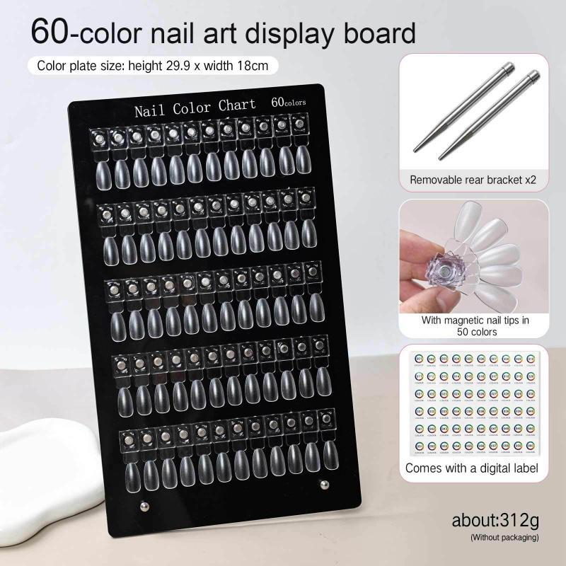 Премиальная акриловая палитра для смешивания цветов с магнитом и дисплейной доской, сравнительная цветовая карта и наклейки с номерами для нейл-салона