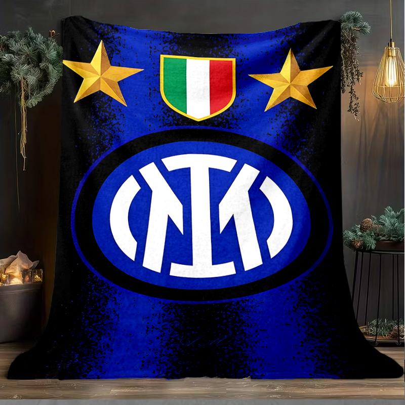 1PC F.C. Internazionale Milano Printed Soft Flannel Blanket Throw for Adult Bedroom Living Room Sofa Camping Travel Fan gifts Christmas Gifts