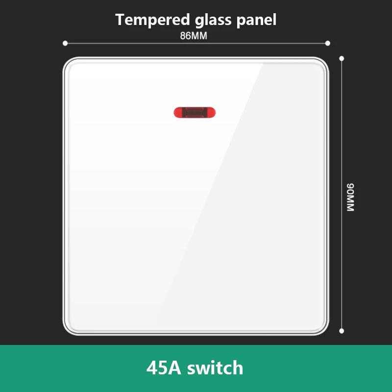 UN UK RU Standard Wall Light Switch Power Socket,18W Plug Type-C USB Quick Charging Universal 5-pin Tempered Glass Socket Outlet