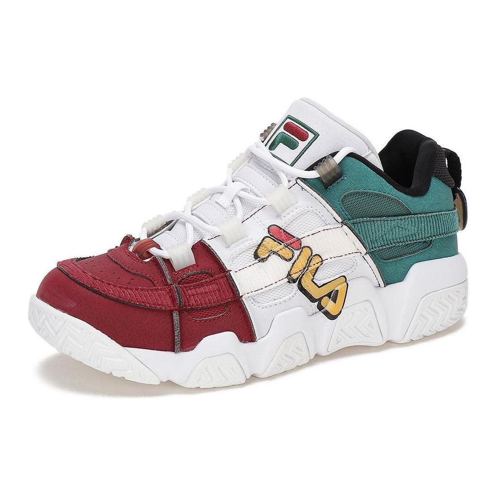 Fila Fusion Прочные Дышащие Низкие Ретро Баскетбольные Кроссовки Женские кроссовки Белый Красный T12W041202FWA