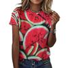 Fruit Watermelon Graphics 3D Print T-Shirts Women O-Neck Short Sleeve T Shirt Y2k Harajuku Oversized Tees Tops Female Clothing