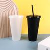 with Lid Straw Cup Food Grade PP Plastic Drinks Cup Drinkware Water Cup  Coffee