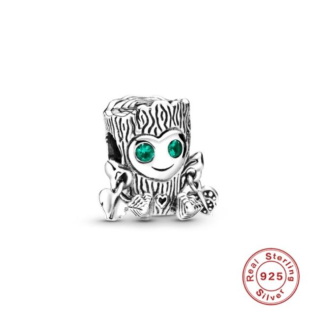 Маленькие блестящие цветные аксессуары из бисера, аутентичные стерлингового серебра 925 пробы, гриб, кактус, чашка, цветок принцессы, подвеска для женщин, подарок