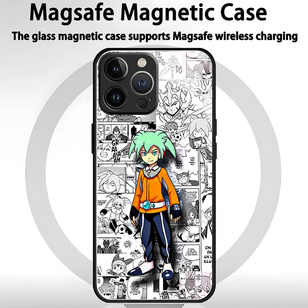 Japanese anime inazuma eleven Phone Case For iPhone 16 15 14 13 12 11 X XR XS 8 Plus Mini Pro Max Glass Magnetic Case