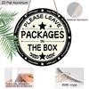 2D Flat 1pc Aluminum Outdoor Sign Decorative Plaque, "Please Leave Packages in The Box" Lettering Sign, Front Door Porch Mailbox Decor, Outdoor Home