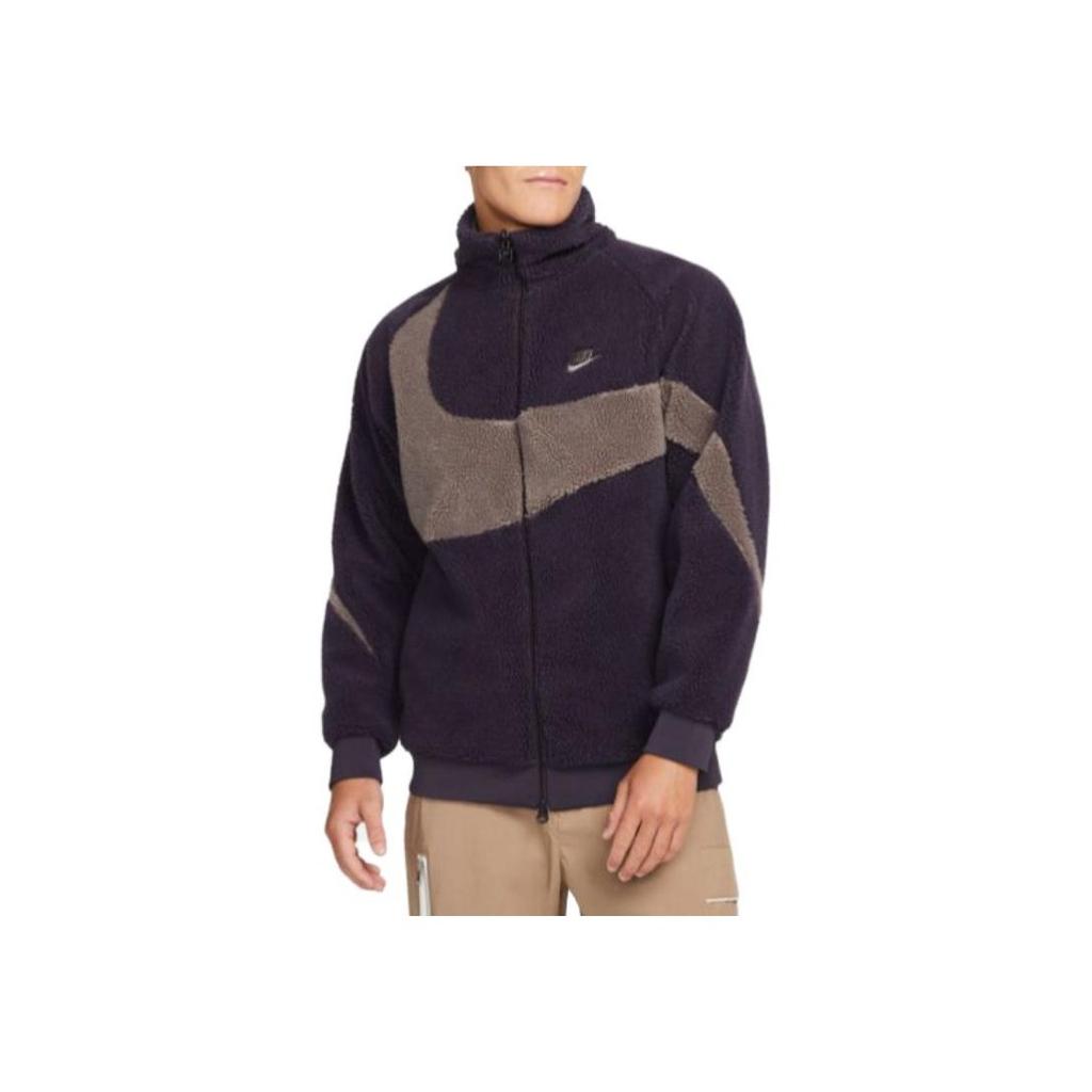 Nike Двусторонняя куртка-боа Big Swoosh (Азия) Cave Purple Мужская верхняя одежда BQ6546-540