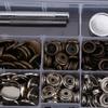 50 Sets Press Stud Snap Button Popper Fastener with Setting Tool for Leather 201#17mm